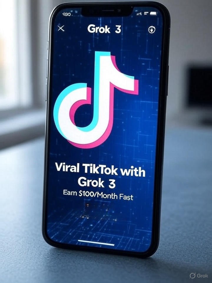 viral tiktok with grok 3 course image on iphone