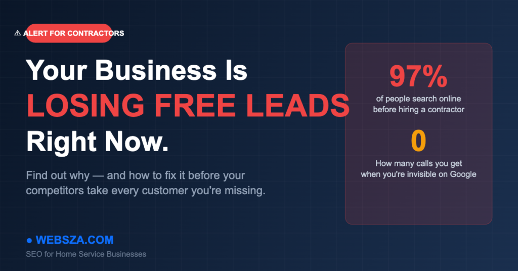 Home service leads being lost on Google — why contractors miss free home service leads and how Websza fixes it with SEO
