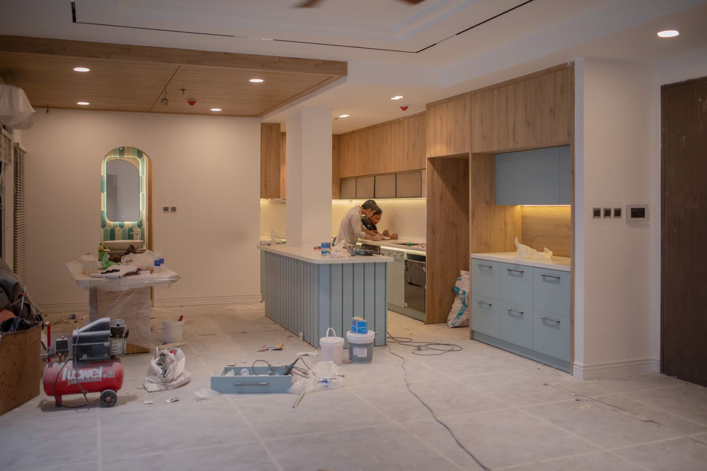 Remodeling crew working inside a home renovation — SEO results for remodeling companies
